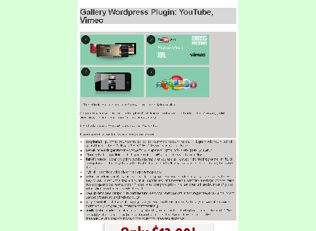 cheap Gallery WordPress Plugin: YouTube, Vimeo