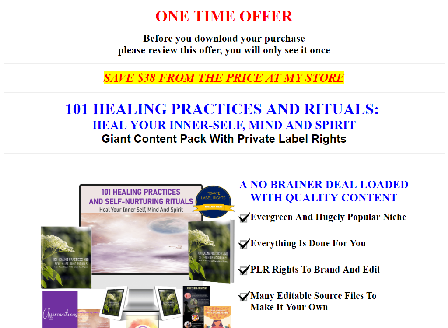 cheap [Quality PLR] 101 Healing Practices/Rituals