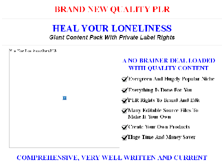 cheap [Quality PLR] Heal Your Loneliness Giant Content Pack