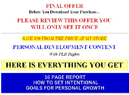 cheap [Quality PLR] Comfort Zone And Setting Personal Growth Goals