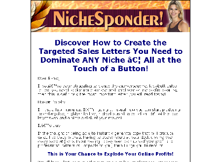 cheap Create the Targeted Sales Letters You Need to Dominate ANY Niche  All at the Touch of a Button!