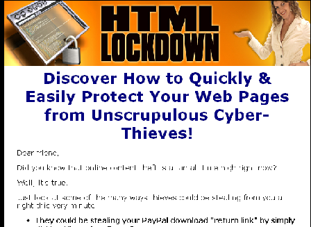 cheap Quickly & Easily Protect Your Web Pages from Unscrupulous Cyber-Thieves!
