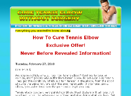 cheap Cure Tennis Elbow Without Surgery