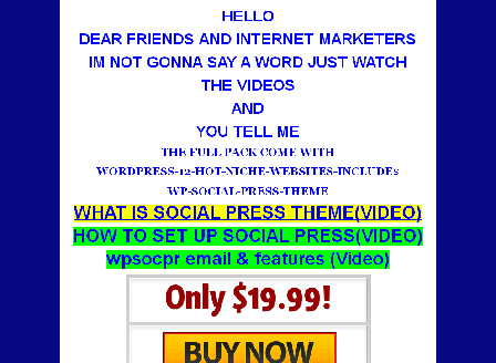cheap WORDPRESS 12 HOT NICHE WEBSITES INCLUDE WP SOCIAL PRESS THEME
