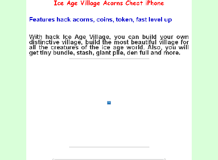 cheap Ice Age Village Acorns Cheat iPhone
