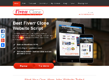 cheap Fiverr Clone Ready Made Script and website
