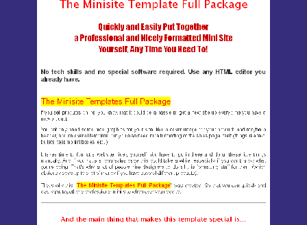 cheap The Minisite Template Full Package