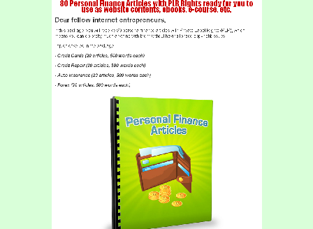 cheap 80 Finance Article With PLR