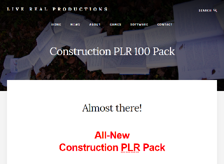 cheap Construction PLR 100 Pack