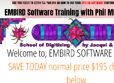 cheap 230 Hours of Embird Embroidery Digitizing Training on Video