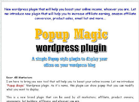 cheap Popup Magic WP Plugin