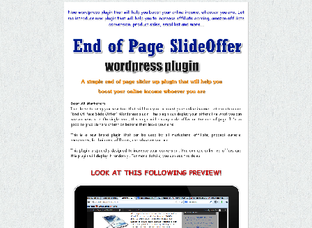 cheap End Of Page Slide Offer WP Plugin