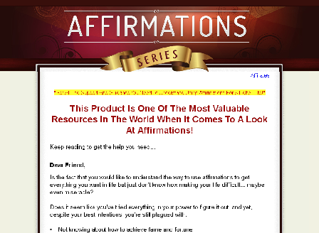 cheap Affirmations Video Course