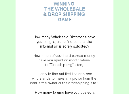 cheap Winning The Wholesale & Dropshipping Game Comes with Master Resale Rights!