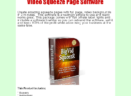 cheap Video Squeeze Page Software