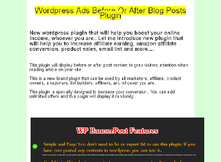 cheap WordPress Ads Before Or After Blog Posts Plugin