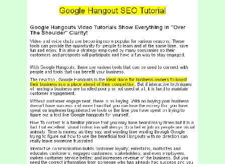 cheap Google Hangout SEO Tutorial