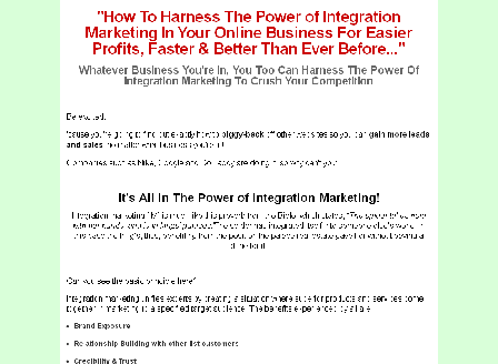 cheap Why Integration Marketing Comes with Master Resale/Giveaway Rights!