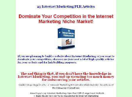 cheap 25 Plr Articles Internet Marketing