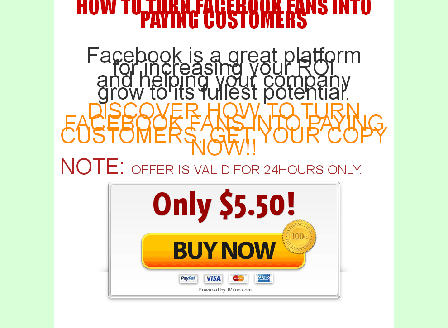 cheap HOW TO TURN FACEBOOK FANS INTO PAYING CUSTOMERS