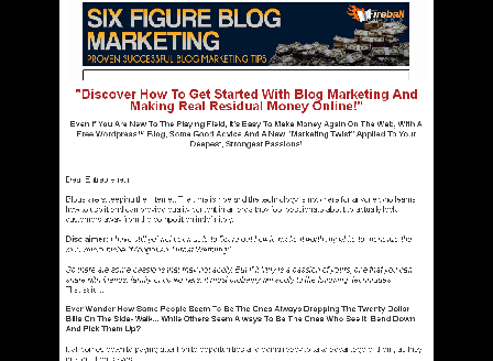 cheap Six Figure Blog Marketing