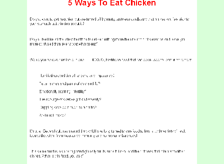 cheap 5 Ways To Eat Chicken Comes with Master Resale/Giveaway Rights!