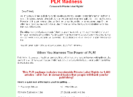 cheap PLR Madness Comes with Private Label Rights!