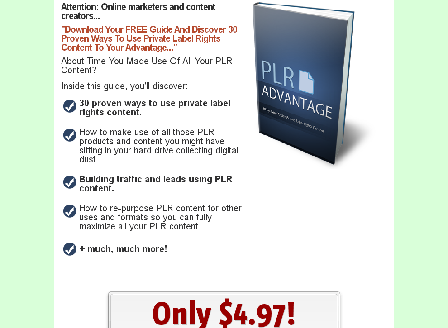 cheap PLR Advantage Comes with Master Resale/Giveaway Rights!