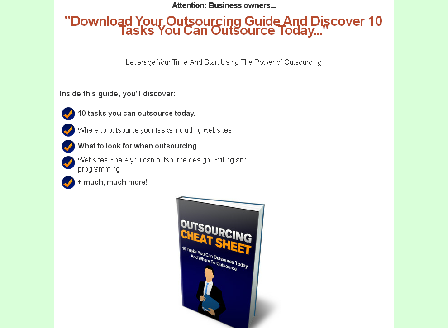 cheap Outsourcing Cheat Sheet Comes with Master Resale/Giveaway Rights!