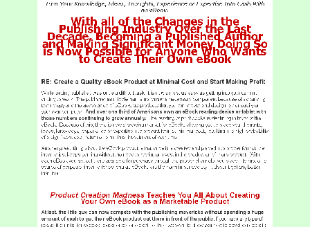 cheap Product Creation Madness Comes with Master Resale/Giveaway Rights!