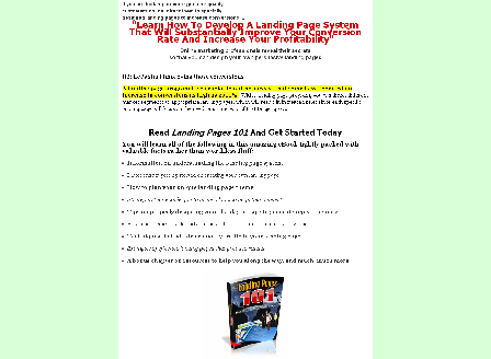 cheap Landing Pages 101 Comes with Master Resale/Giveaway Rights!