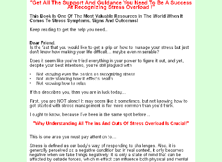 cheap Stress Overload Comes with Master Resale/Giveaway Rights!