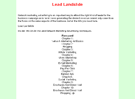 cheap Lead Landslide