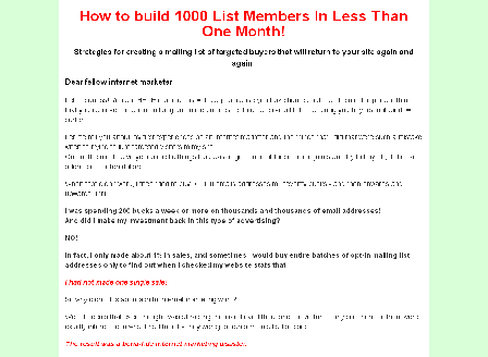 cheap One Month to 1000 List Members