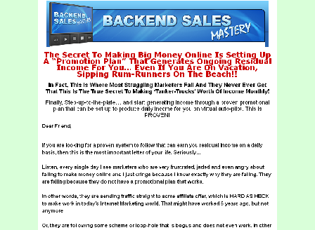 cheap Backend Sales Mastery