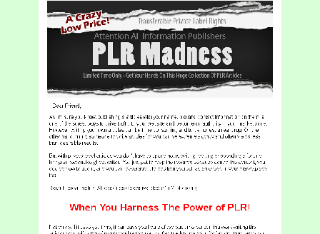cheap PLR Madness