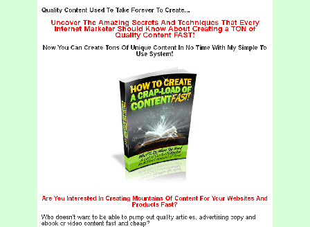 cheap How To Create A Crap Load Of Content Fast Comes with Private Label Rights!